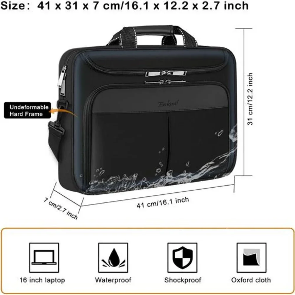 15.6-16.2 inch Waterproof Protective Laptop Messenger Briefcase with Strap